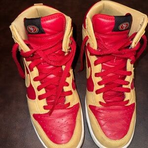 Nike Red and Tan High-Top Sneakers